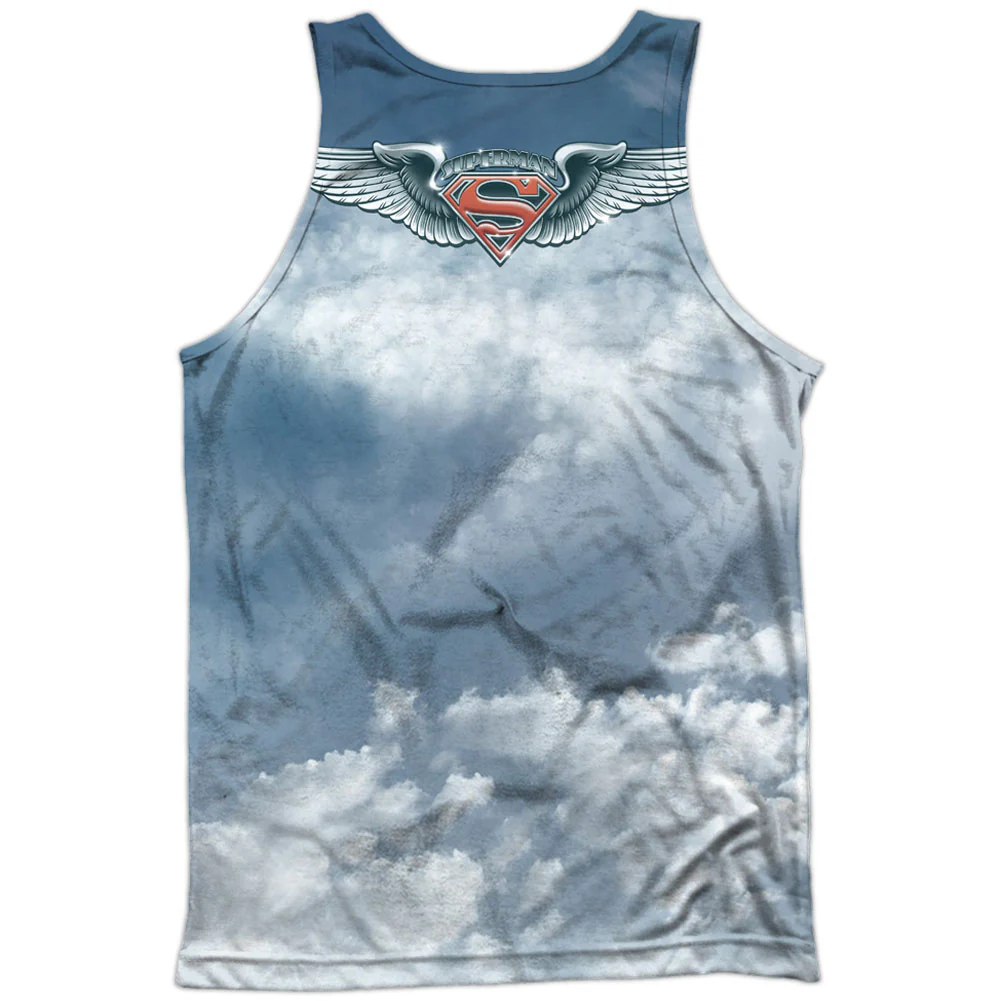 Superman In Formation 100% Poly Front/Back Print Mens Tank - Image 2