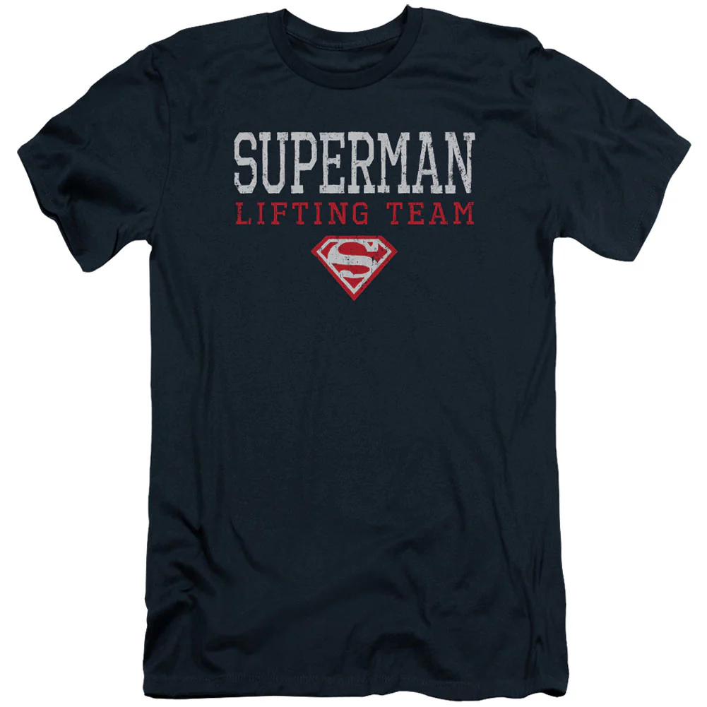Superman Lifting Team Adult Slim Fit Slim Fit T-shirt
