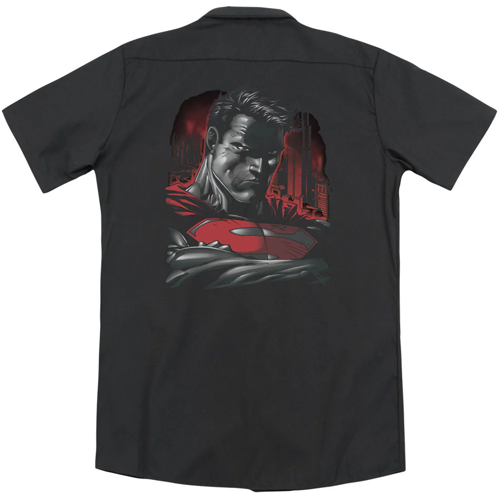 Superman Man Of Steel (Back Print) Workshirt - Image 2