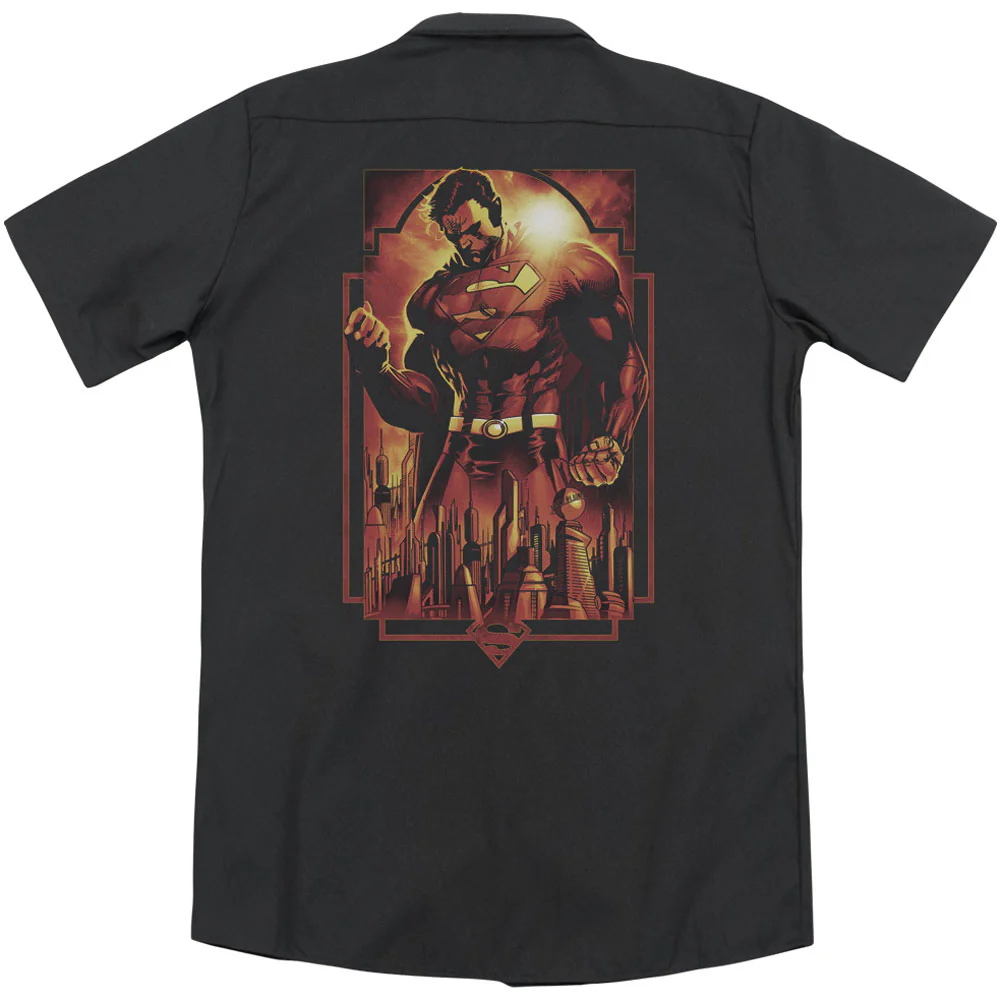 Superman Metropolis Deco (Back Print) Workshirt - Image 2