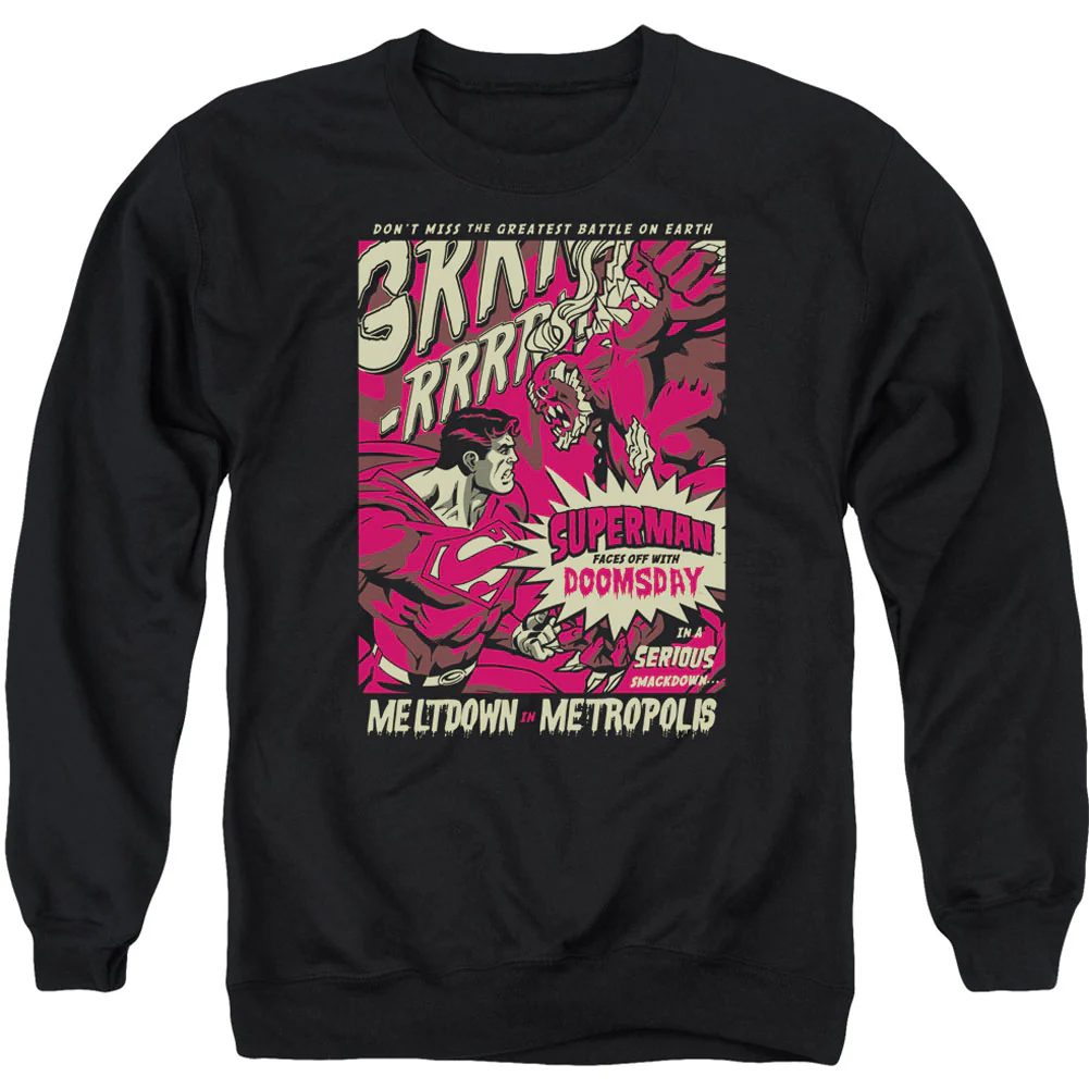 Superman Metropolis Meltdown Adult Sweatshirt