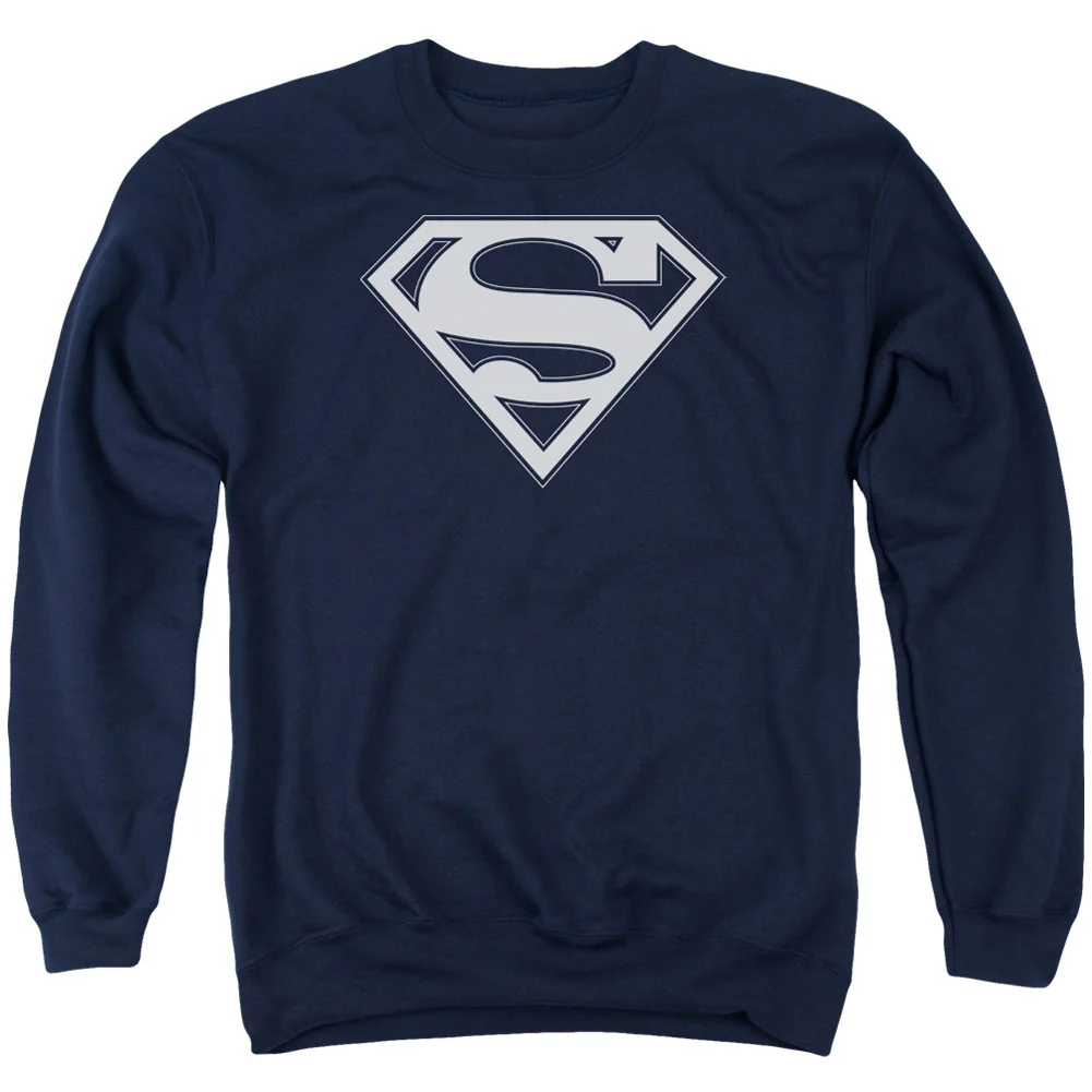 Superman Navy &amp; White Shield Adult Sweatshirt