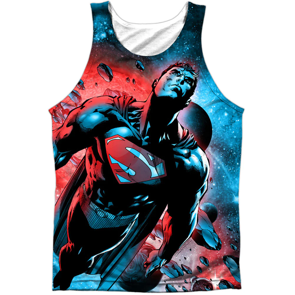 Superman Red Sun 100% Poly Mens Tank