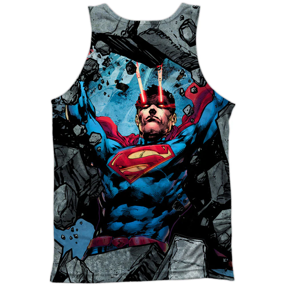 Superman Rumble 100% Poly Front/Back Print Mens Tank - Image 2