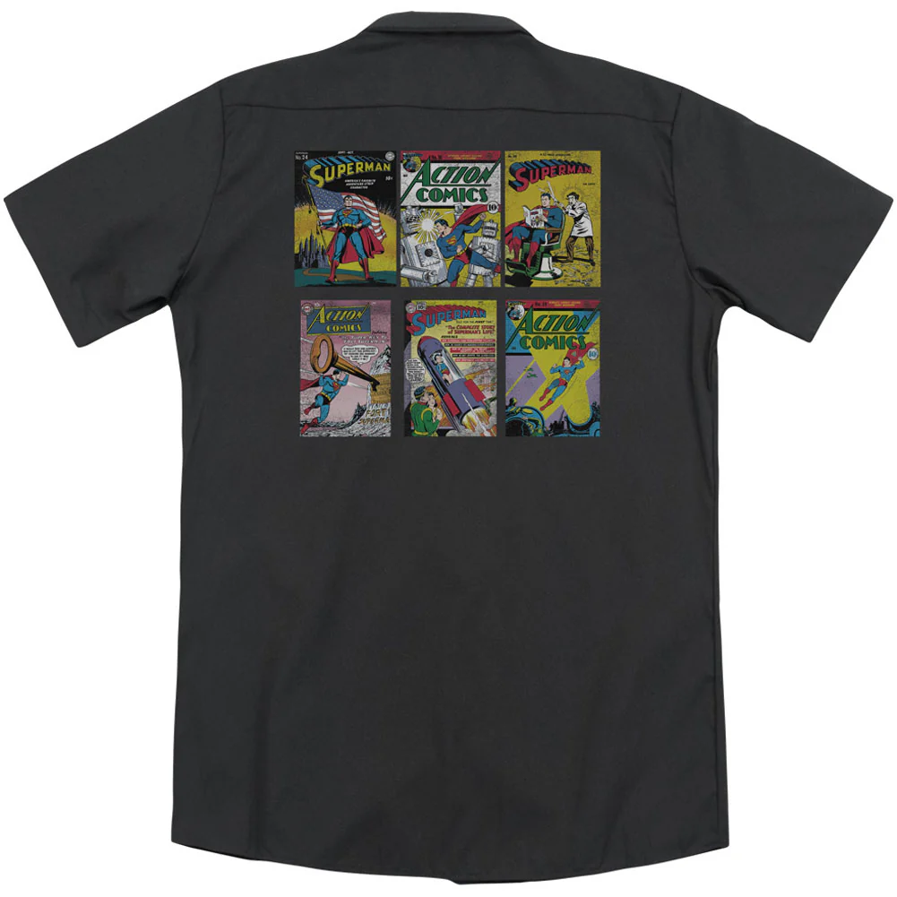 Superman Sm Covers (Back Print) Workshirt - Image 2
