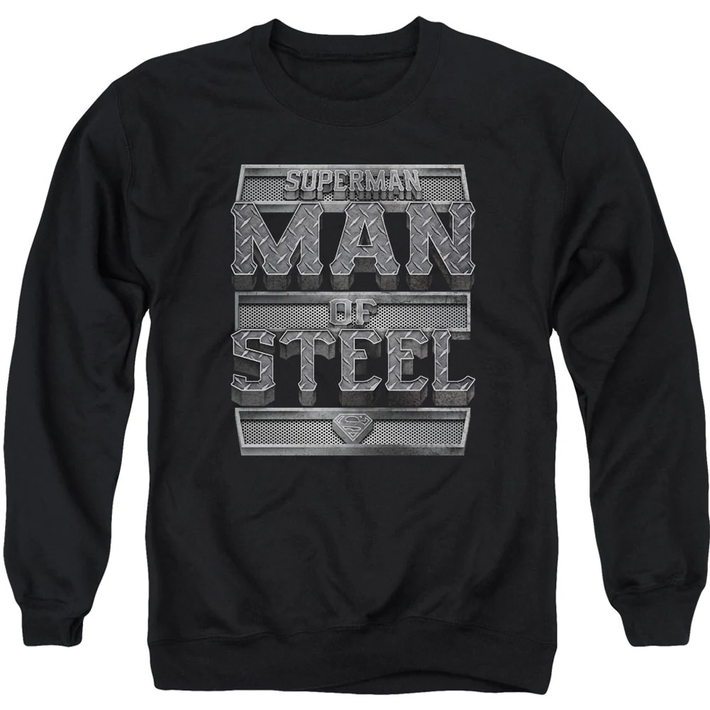 Superman Steel Text Adult Sweatshirt