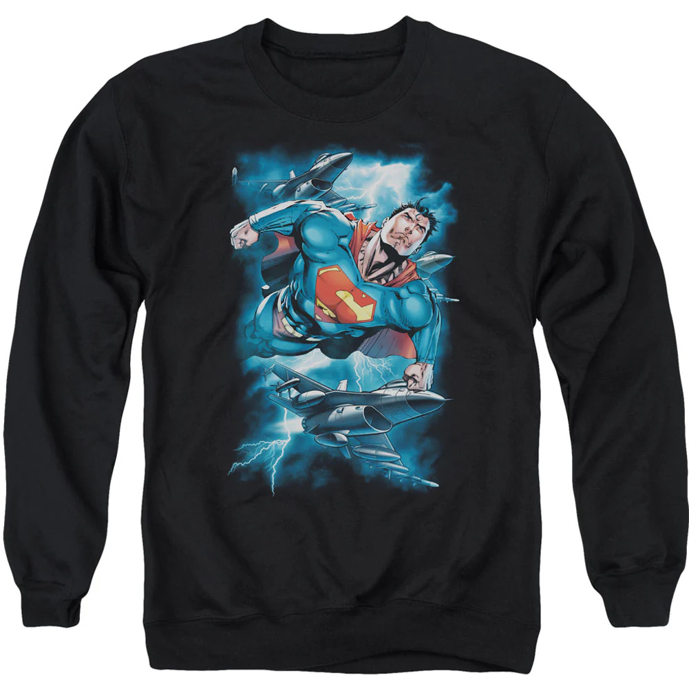 Superman Stormy Flight Adult Sweatshirt