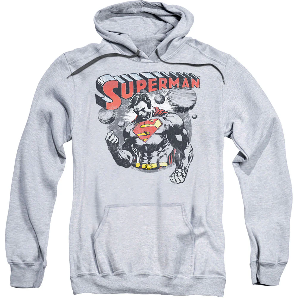 Superman Super Ko Adult 25% Poly Hooded Sweatshirt