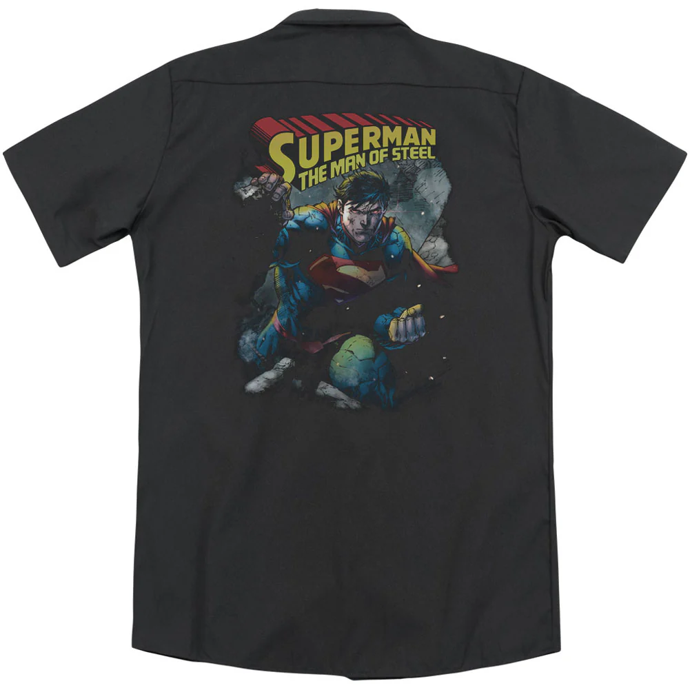Superman Through The Rubble(Back Print) Workshirt - Image 2