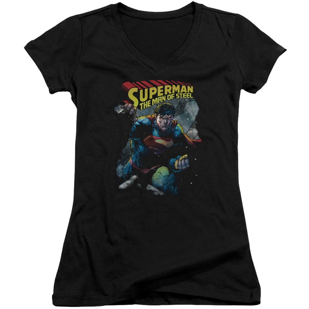Superman Through The Rubble Cap Sleeve Junior Top