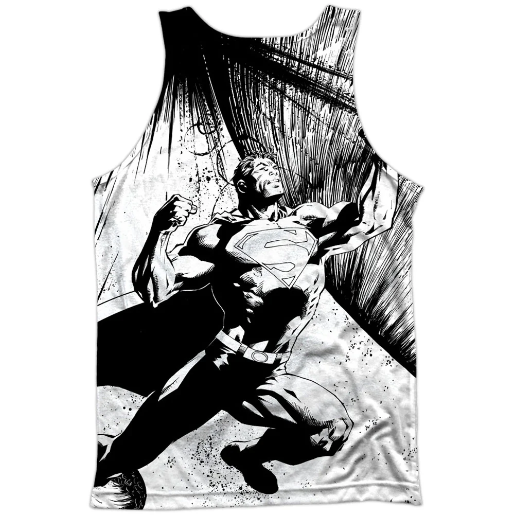Superman To Infinity 100% Poly Front/Back Print Mens Tank - Image 2