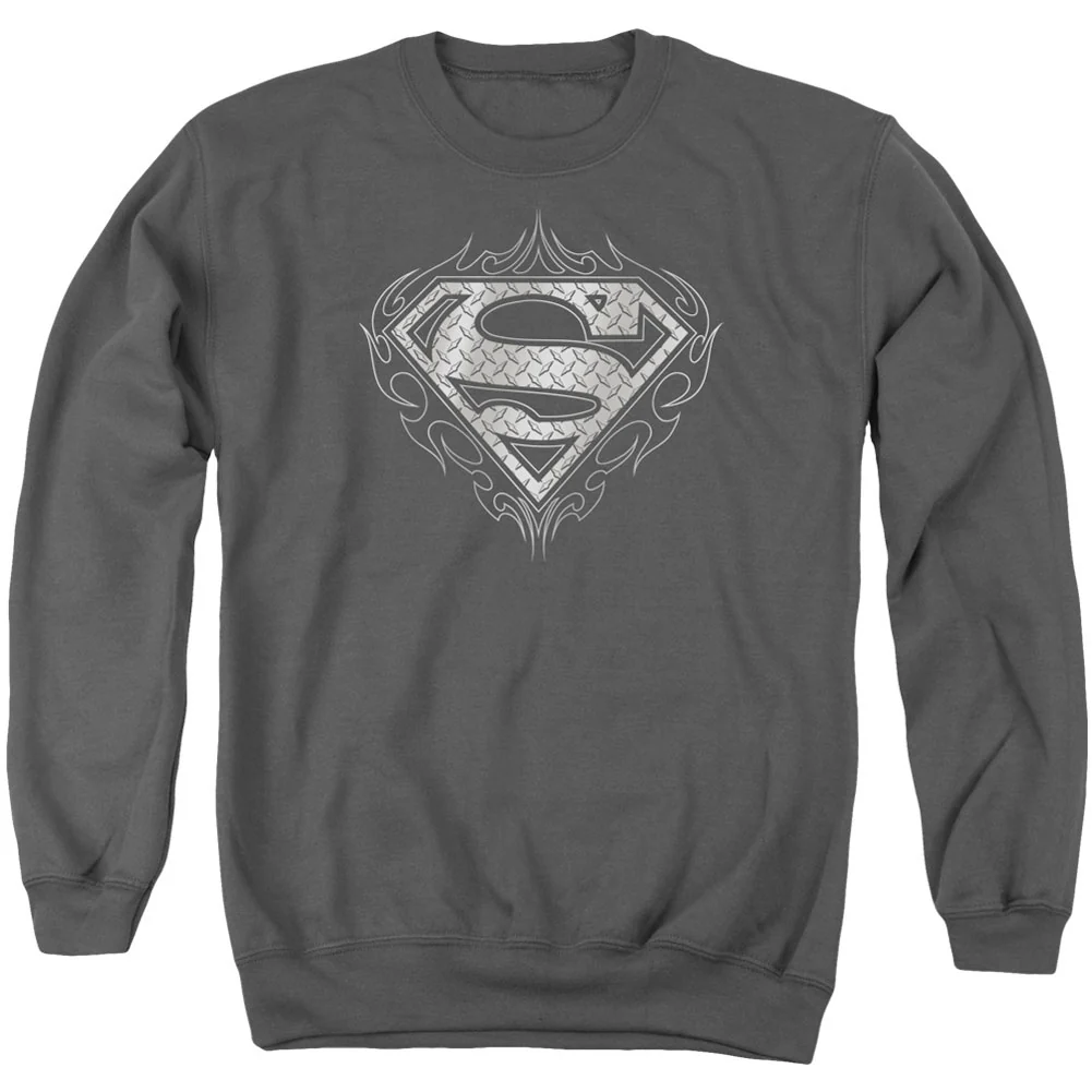 Superman Tribal Steel Logo Adult Sweatshirt