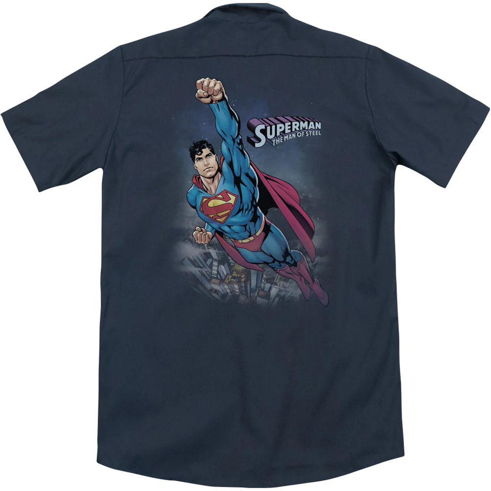 Superman Twilight Flight (Back Print) Workshirt - Image 2
