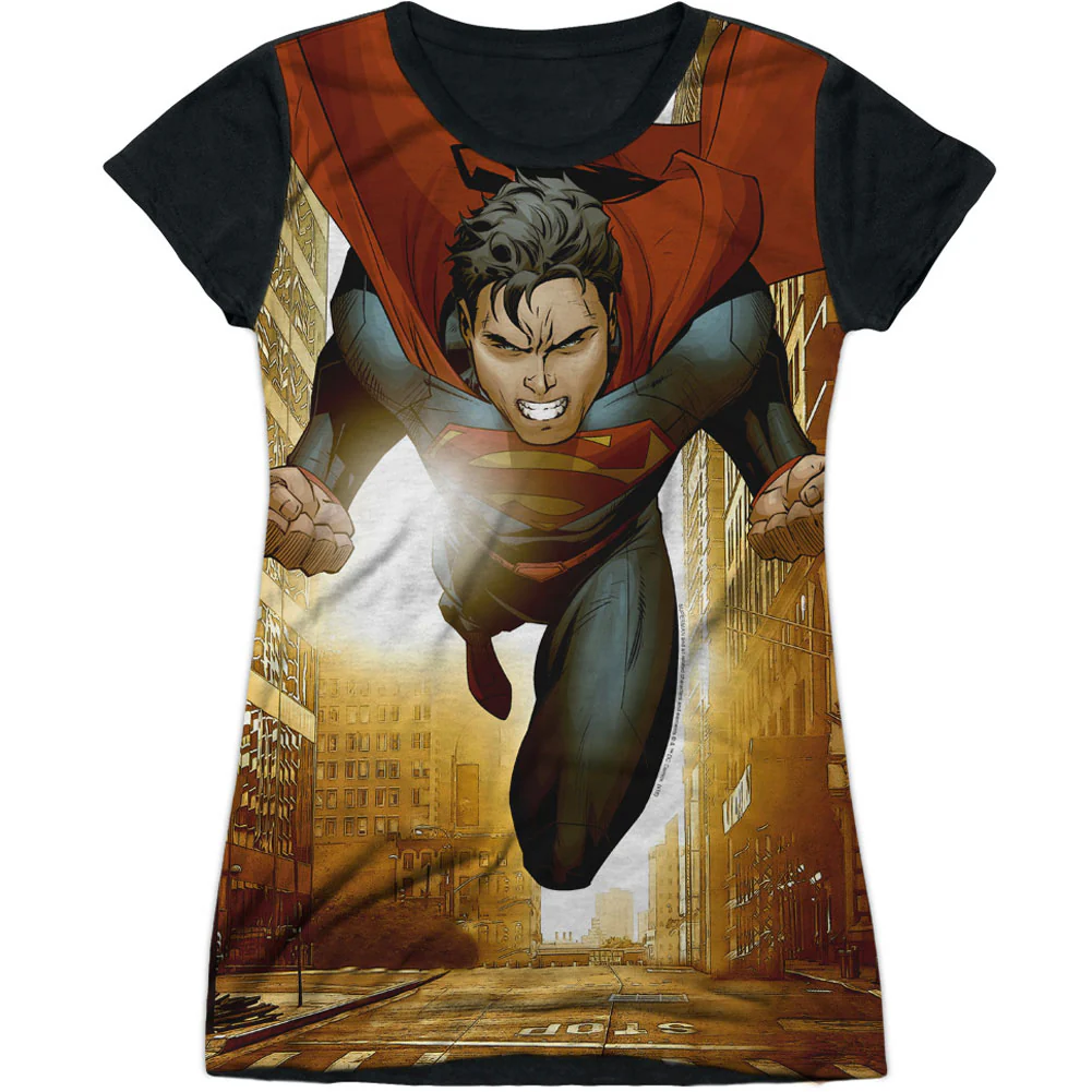 Superman Up Up City Sublimation Junior Top