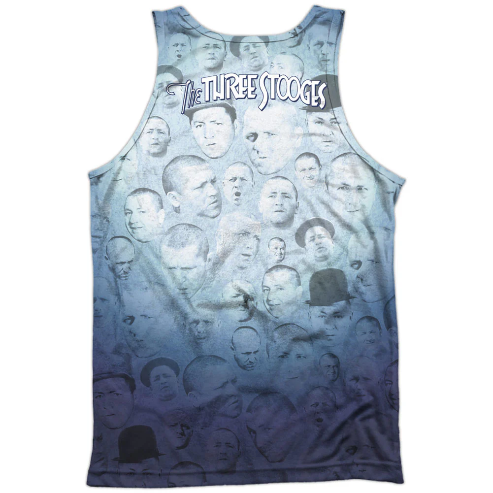 Three Stooges Curly Heads 100% Poly Mens Tank - Image 2
