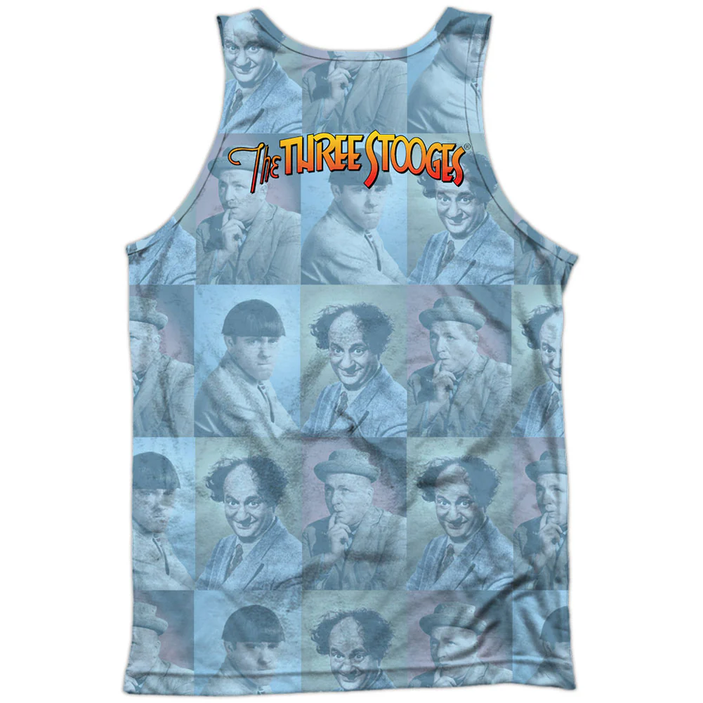 Three Stooges Portraits 100% Poly Front/Back Print Mens Tank - Image 2