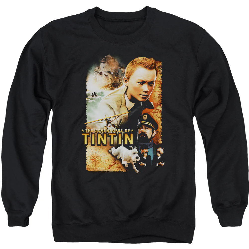 Tintin Adventure Poster Adult Sweatshirt