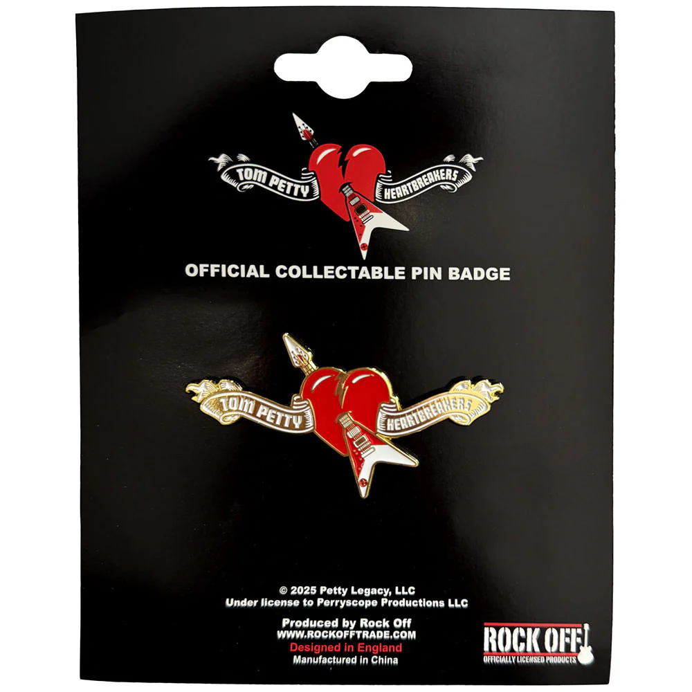 Tom Petty & The Heartbreakers Heart Logo Pewter Pin Badge