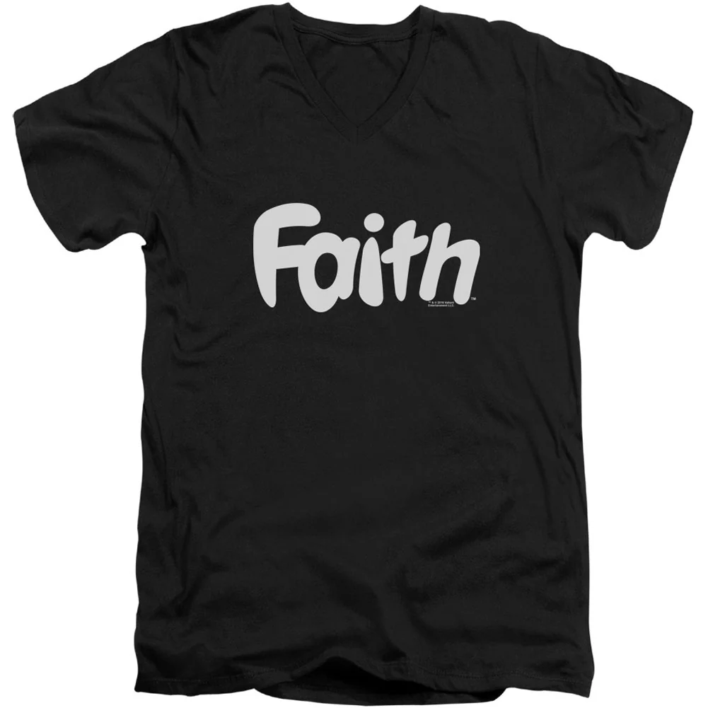 Valiant Faith Logo Adult V-Neck Slim Fit T-shirt