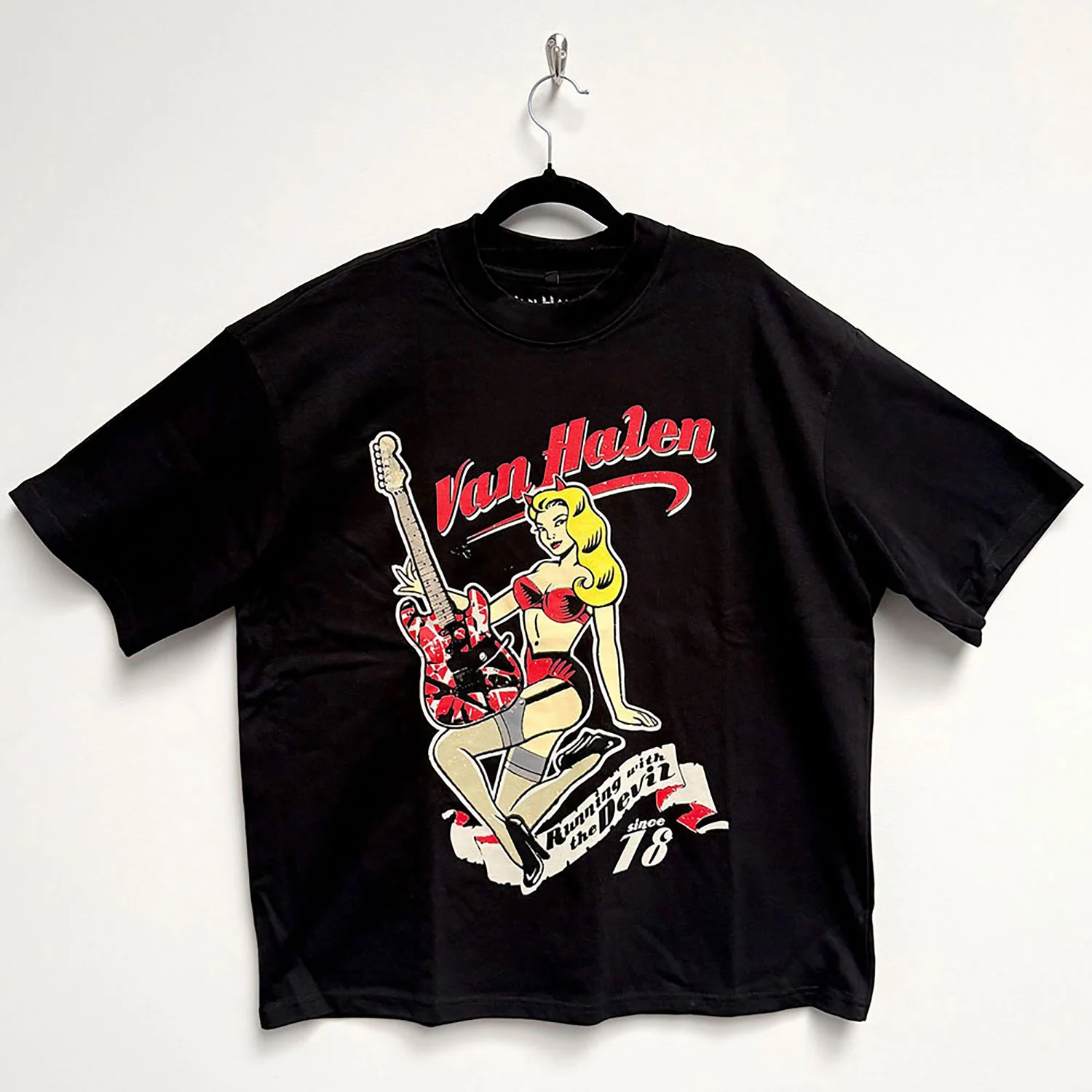 Van Halen Running With The Devil Oversized Boxy Tee Vintage T-shirt - Image 2