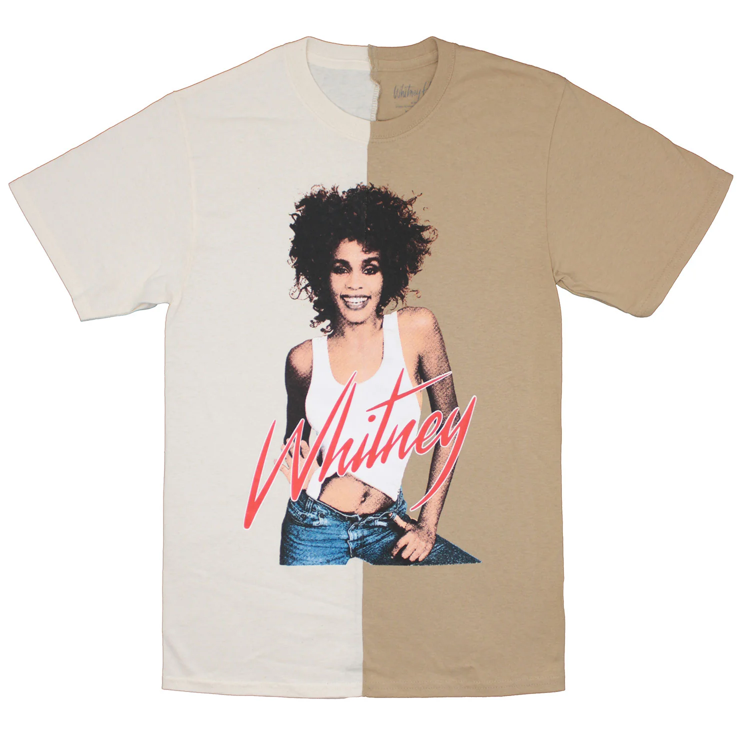 Whitney Houston Belly Button Half And Half T-shirt