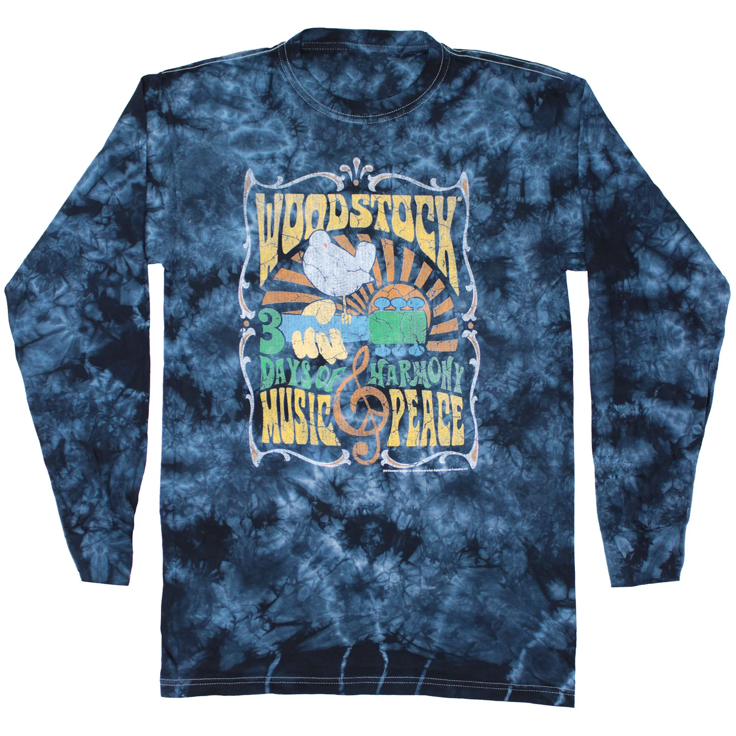 Woodstock Music & Peace, Love Tie Dye  Long Sleeve